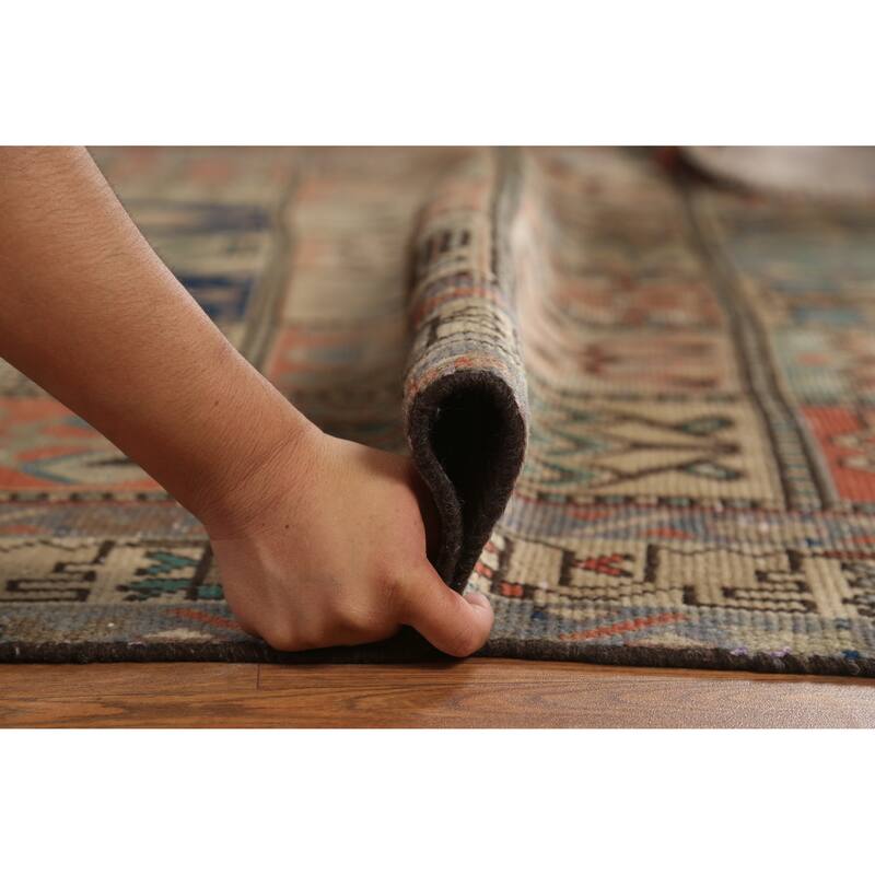 Hand Knotted Oriental 100% Wool Carpet Traditional Geometric Peach Bakhtiari Area Rug - 9' 4'' X 6' 11''