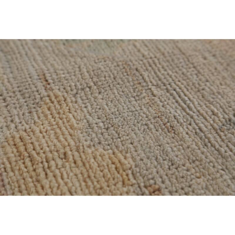 Hand Knotted Oriental 100% Wool Carpet Transitional All-Over Navy Blue & Blues Oushak Area Rug - 9' 2'' X 5' 10''