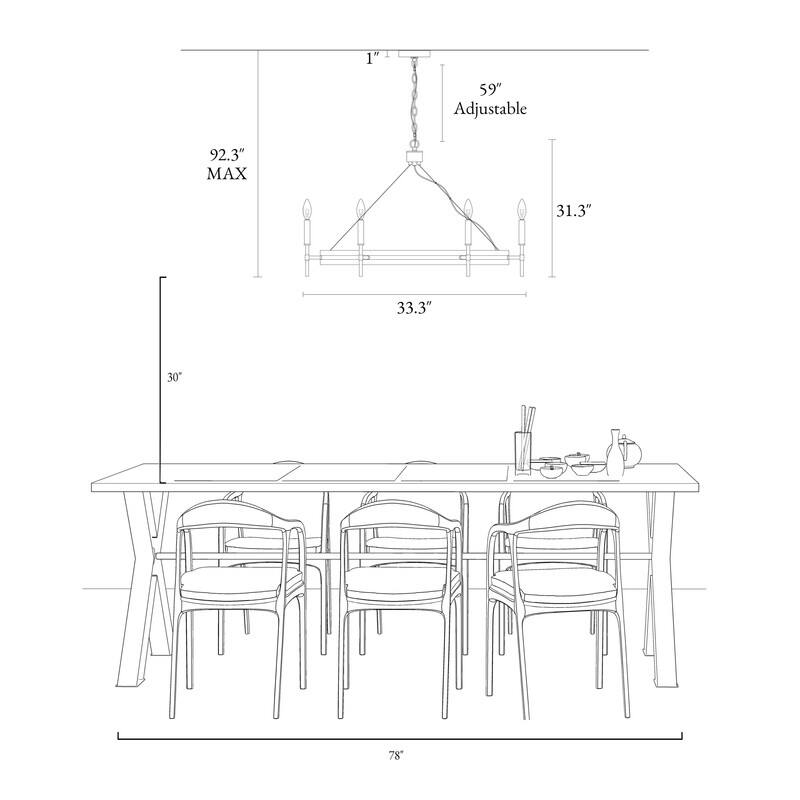 Modern Farmhouse 6-Light Black Gold Chandelier Wheel Mid-century Lights for Dining Living Room - D33.3" x H92.3" Max