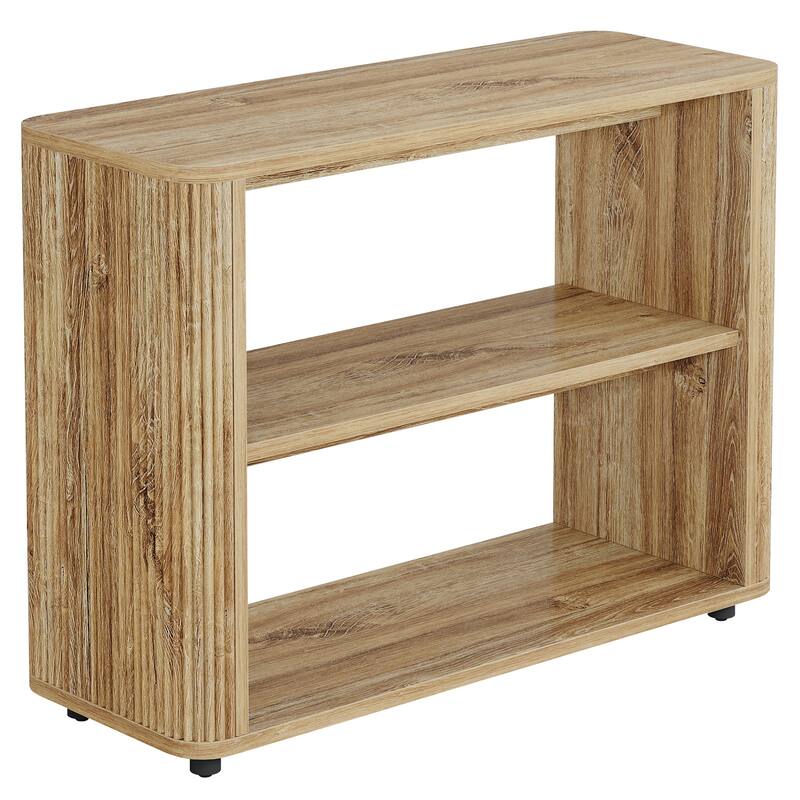 3-Tier Small Side Table Bedside Table, Farmhouse Fluted Nightstand for Bedroom