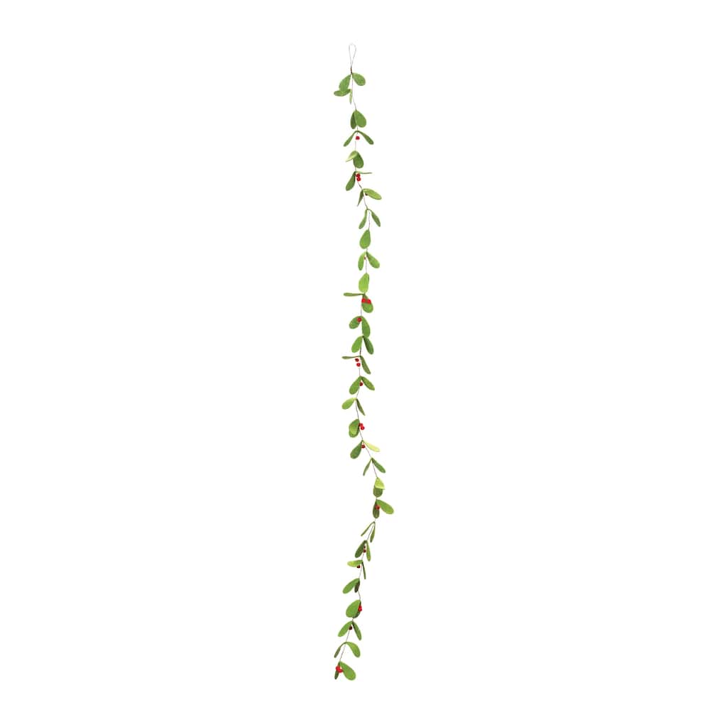 Fabric Mistletoe String Garland (Set of 2) - Green