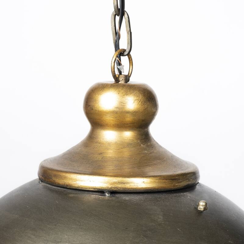 HomeRoots Rustic Gold Ton Metal Dome Hanging Light - 16.25' X '17' X '16.25