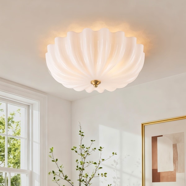 Starsky 3-Light 15.74in.W Opal Glass Flush Mount - On Sale - Bed