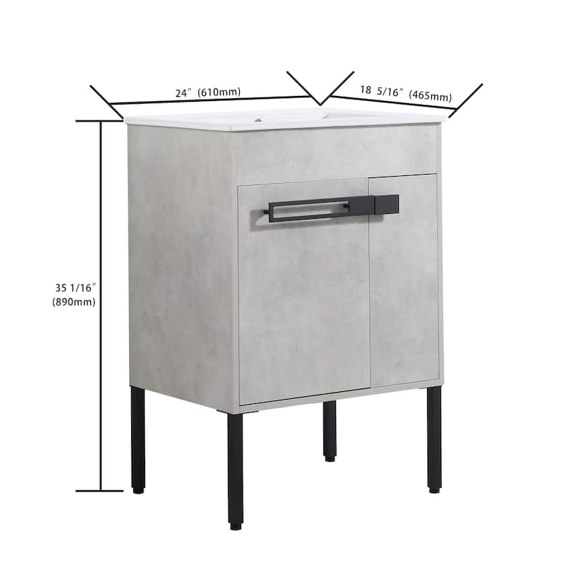 Beingnext 24"/30"/36" Bathroom Vanity with Sink, Freestanding/Floating Bathroom Vanity with Soft Close Door and Adjustable Shelf