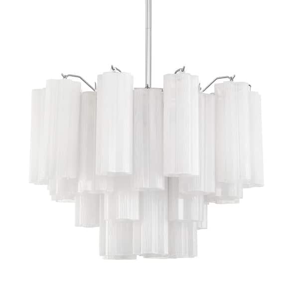 slide 2 of 10, Crystorama Lighting Group ADD-306-WH Addis 6 Light 20" Wide Waterfall Polished Chrome