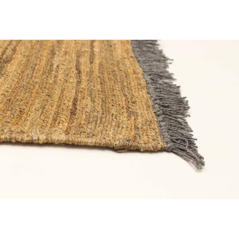 ECARPETGALLERY Flat-Weave Natural Khaki Wool Tapestry Kilim - 4'11 x 5'11