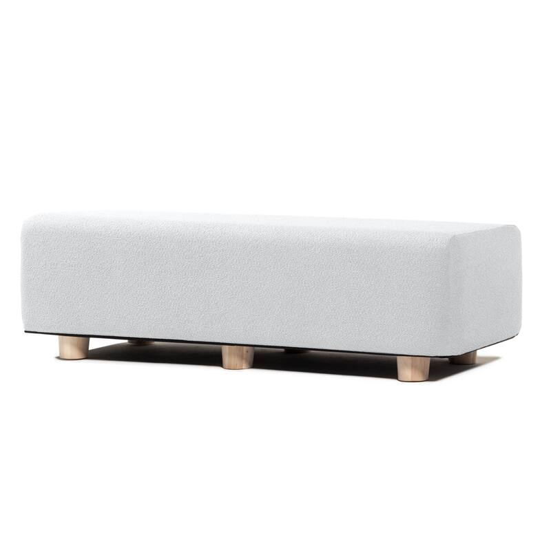 Jaxx Caya 4-in-1 Large Bed Bench, Giant Ottoman, Dining Bench, and Yoga and Massage Platform, King, Boucle