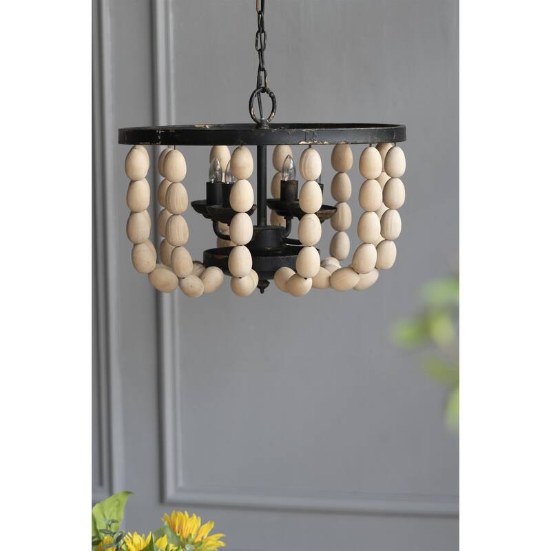 4 - Light Wood Chandelier