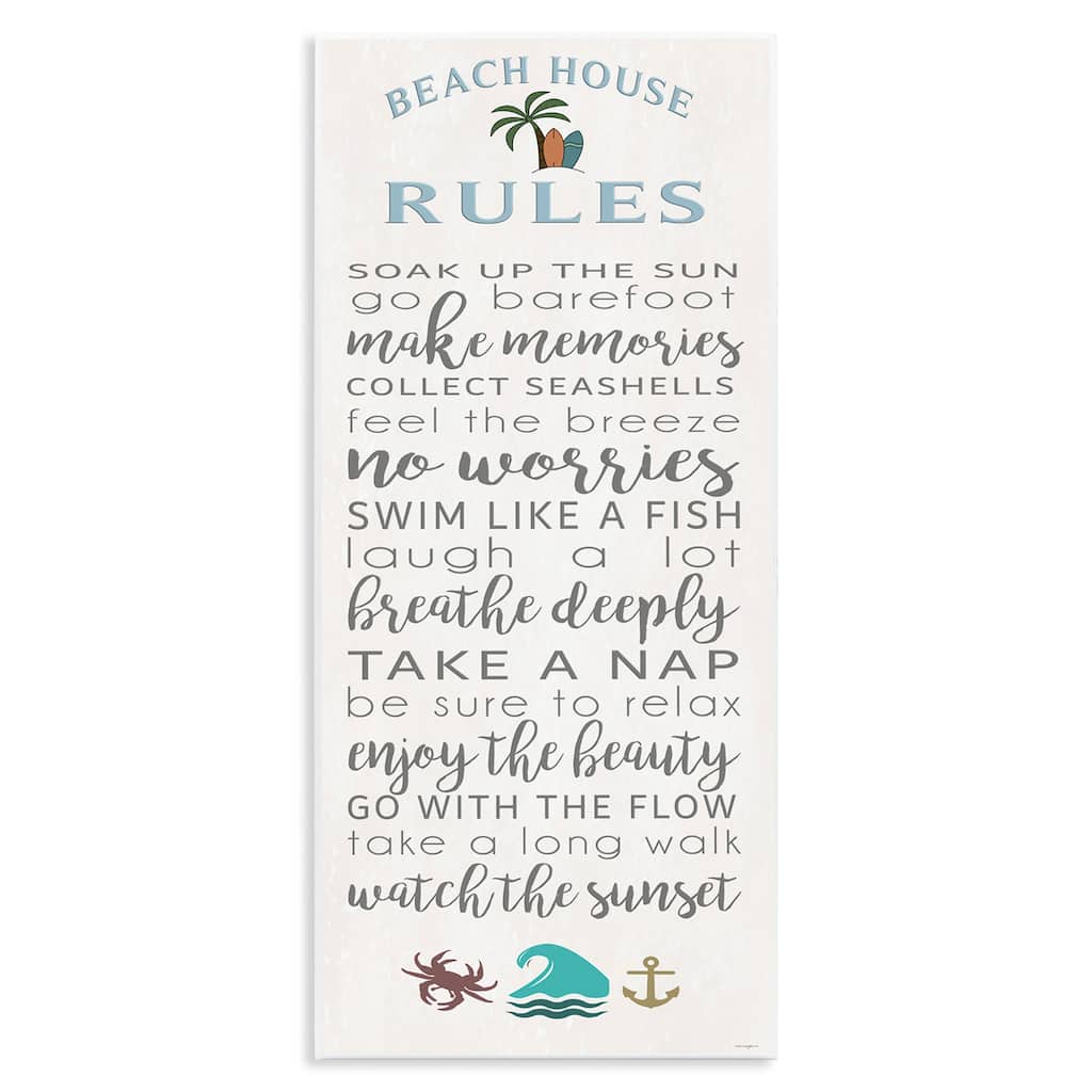 Stupell Fun Activities Beach House Rules Wall Plaque Art Design By Seven Trees Design