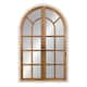 Kate and Laurel Boldmere Wood Windowpane Arch Mirror - Brown/White - 28x44