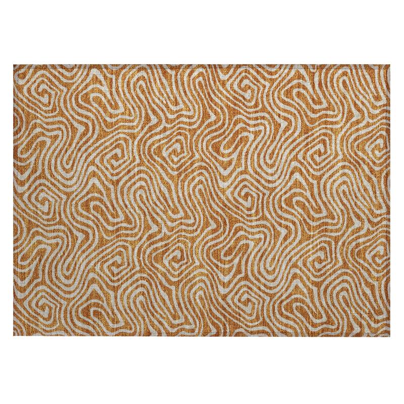 Machine Washable Indoor/ Outdoor Modern Trance Chantille Rug