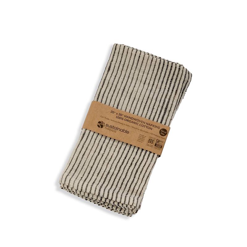 ON TRACK Napkins - Handmade Organic Cotton, Fair Trade, Eco-Dyed