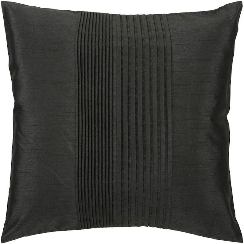 Livabliss Hind Decorative 18inch Shiny Square Pleated Throw Pillow