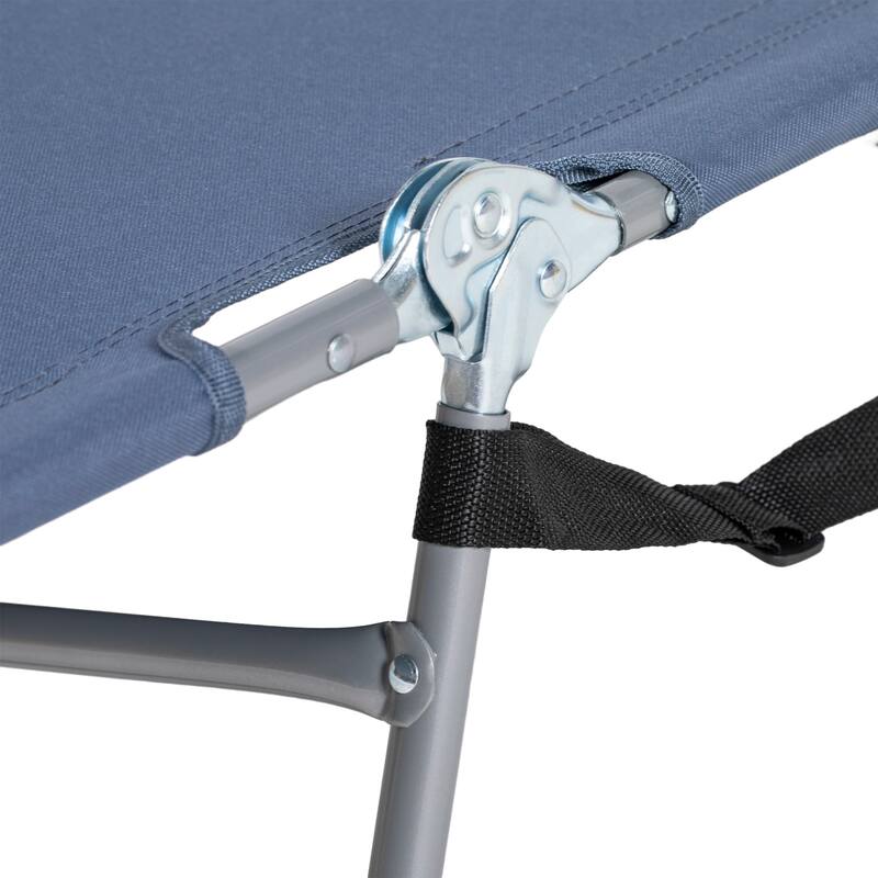 Folding sun loungers with face holes, arm slots and side pockets