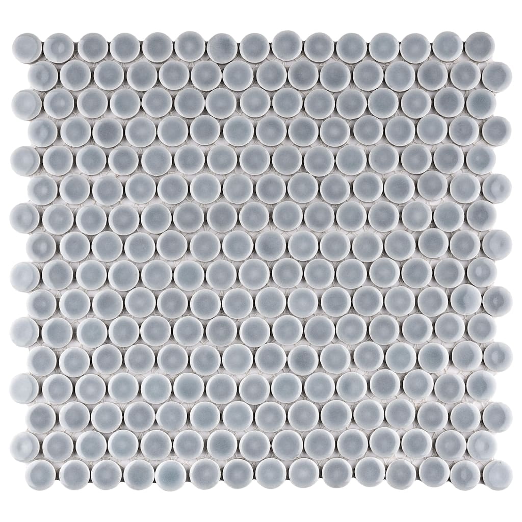 Merola Tile Hudson Penny Round Slate 11-7/8" x 12-5/8" Porcelain Floor and Wall Tile