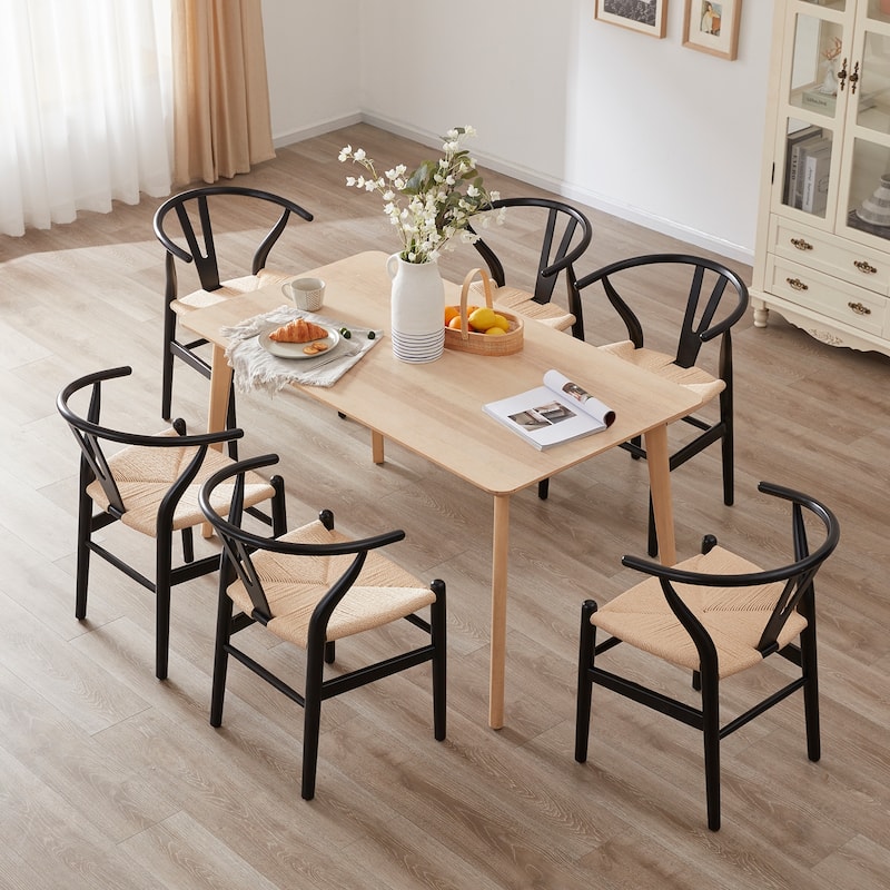 Wood Dining Room Chairs Mid Century Modern Wooden for Your Beach House, Fully Assembled, Set of2