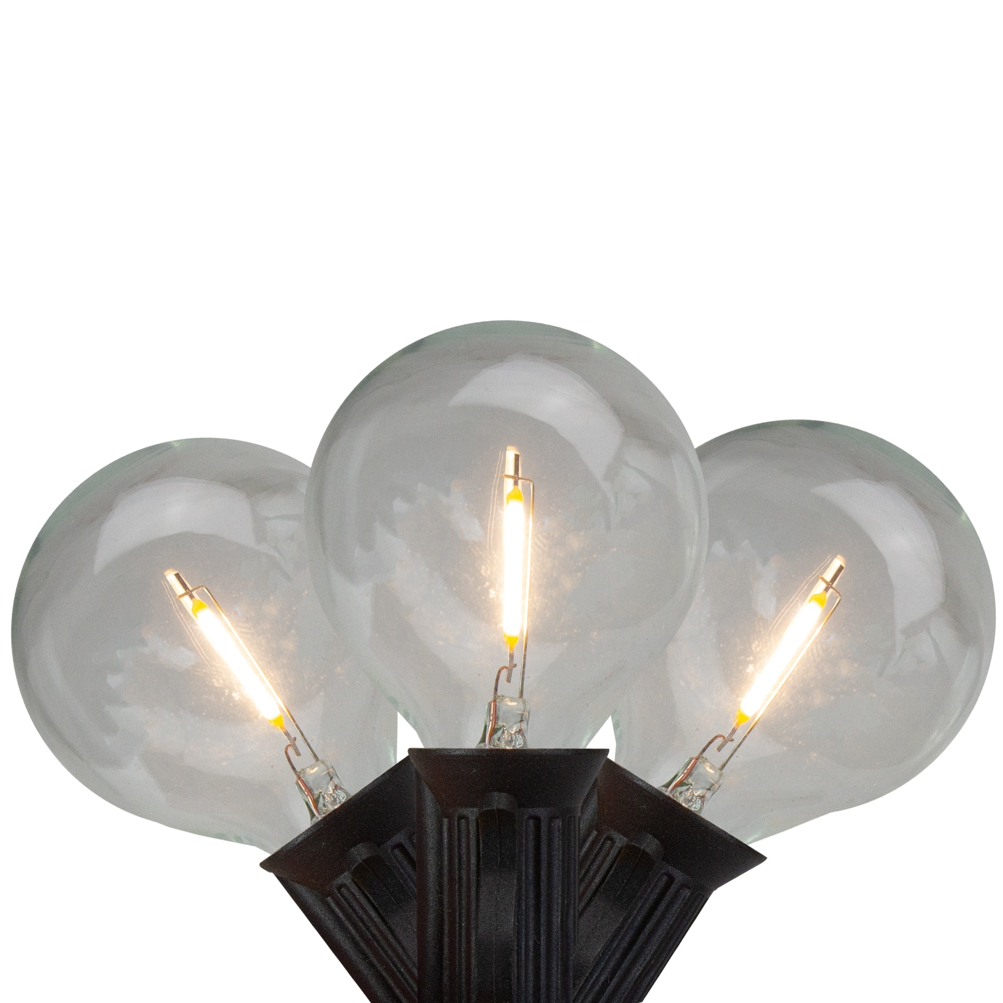 10ct Warm White LED G50 Globe Patio Lights 10ft Black Wire - 120