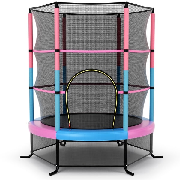 slide 2 of 10, Gymax 55'' Trampoline for Kids Toddler Recreational Trampoline w/ Kids
