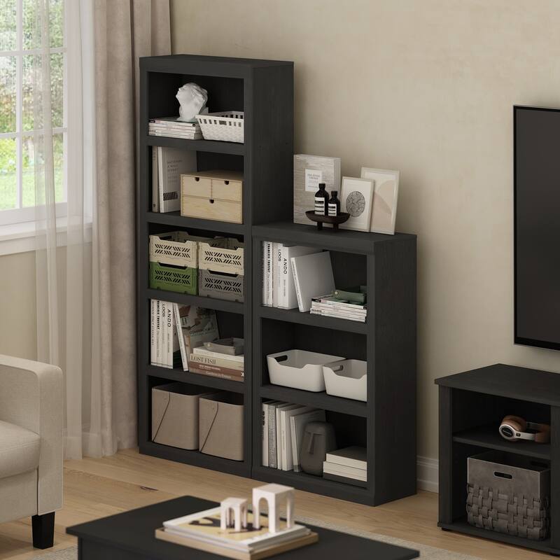 63.54 in. Tall Blackwood Wood 5-Shelf Bookcase
