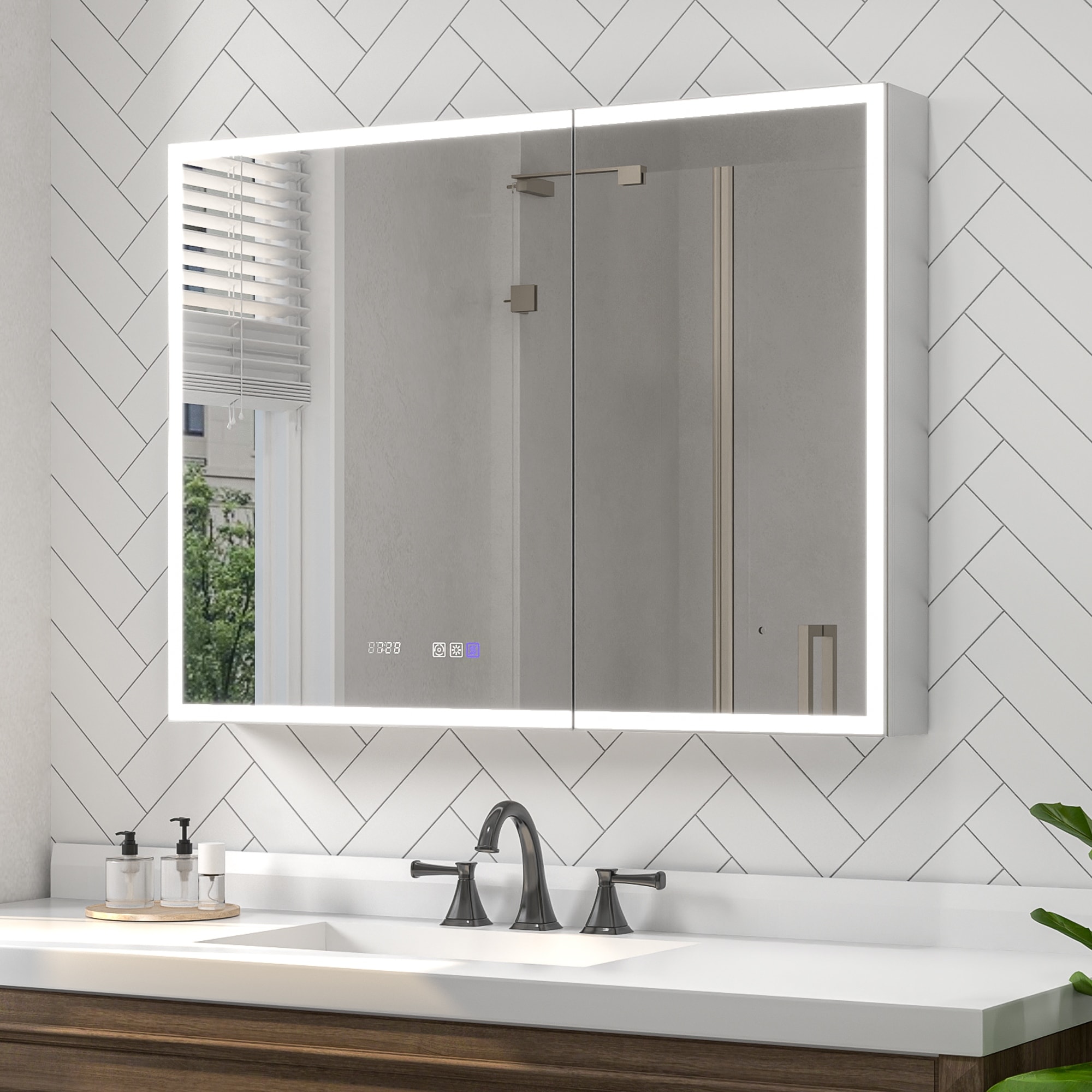 EcoBrite 20 in. W x 30 in. H Rectangular Aluminum Medicine Cabinet with Mirror - 20 in.W*30 in.H