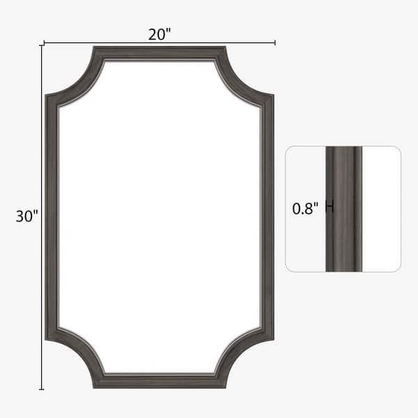 dimension image slide 1 of 3, Full Scalloped Corners Arch Square Mirror