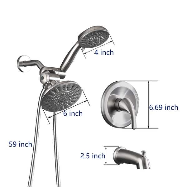 PROOX 6 Sprayer Dual Shower Head Bathtub Spout Single Handle Bed Bath & Beyond 36262264