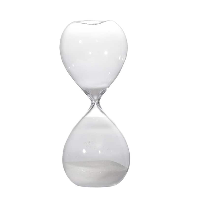 10" Ferdinand 60-Minute Hourglass, White Sand - White