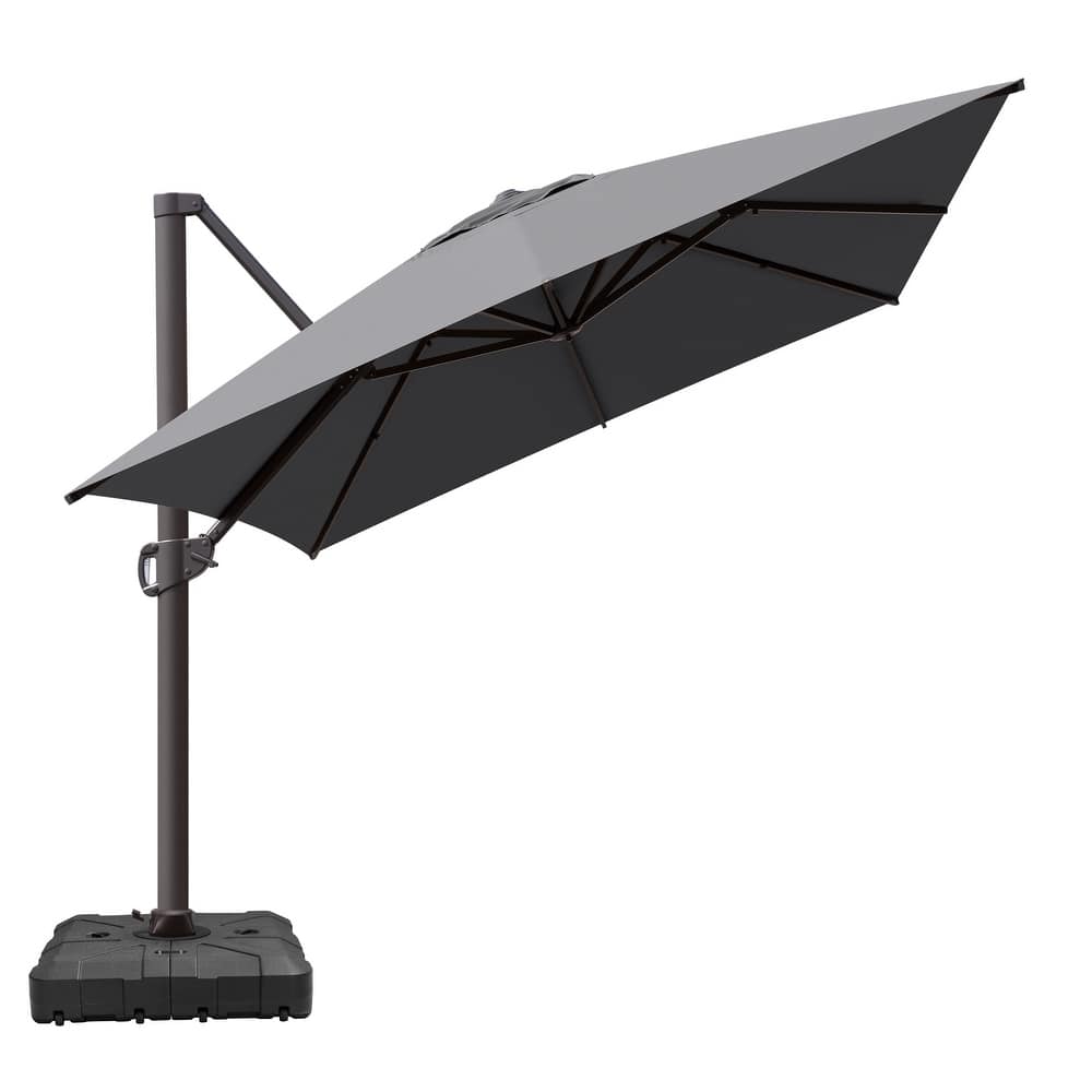 VredHom 10X13 FT Patio Outdoor Cantilever-Offset Aluminum Umbrella with Base Stand