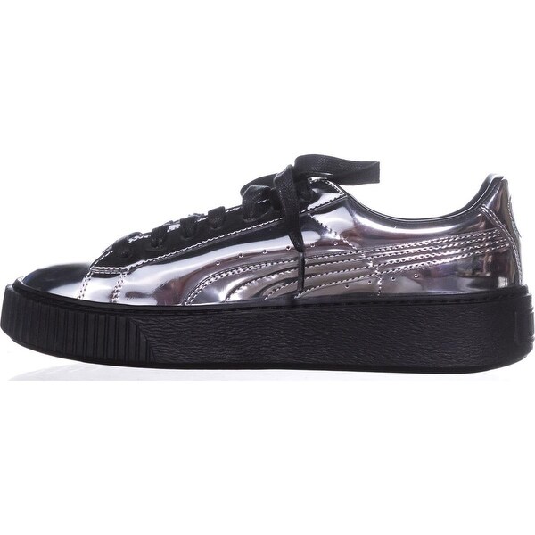 puma basket platform metallic silver