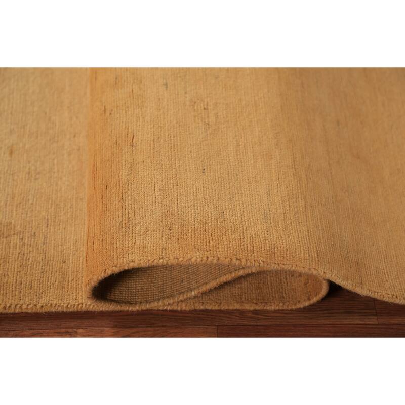 Yellow Gabbeh Oriental Area Rug Hand-Knotted Wool Carpet - 3'11" x 8'0"