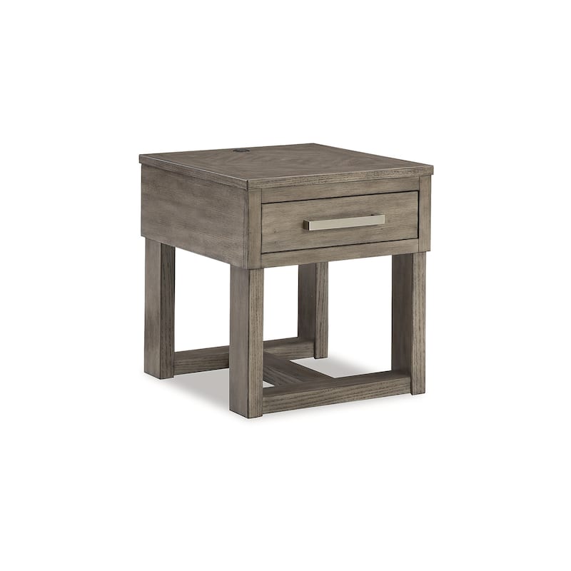 Signature Design by Ashley Loyaska Brown/Gray End Table - 22"W x 24"D x 24"H