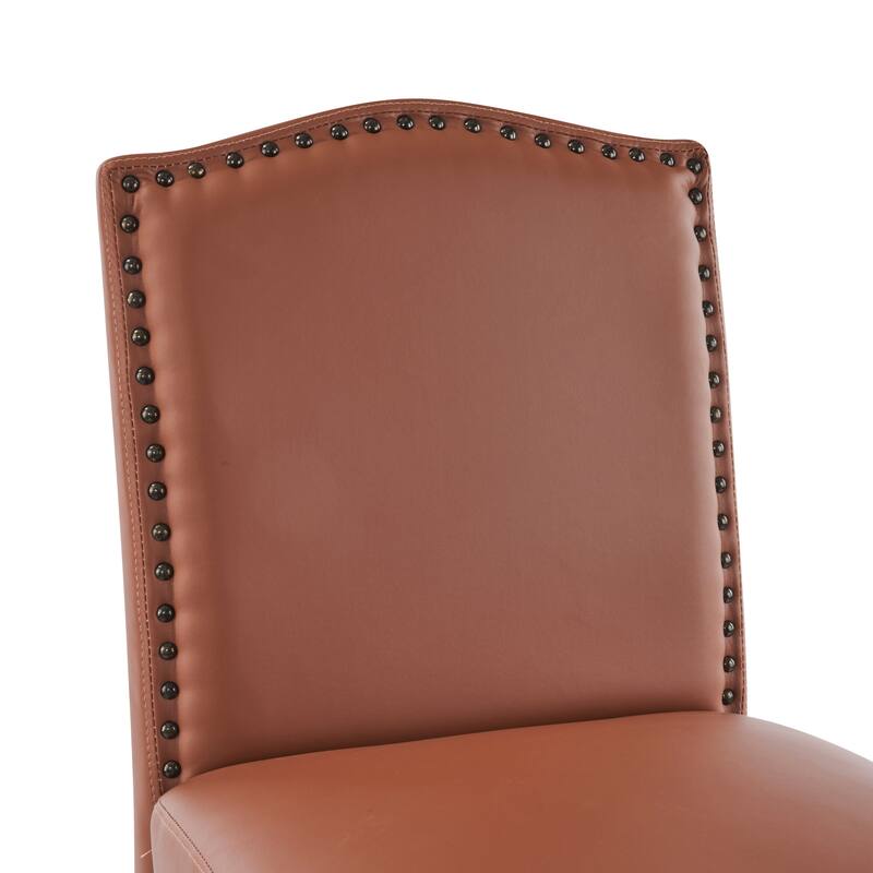 Bar Stools Set of 2, PU Leather Upholstered Counter Height Bar Chair, Kitchen Island Chairs with Back & Footrest