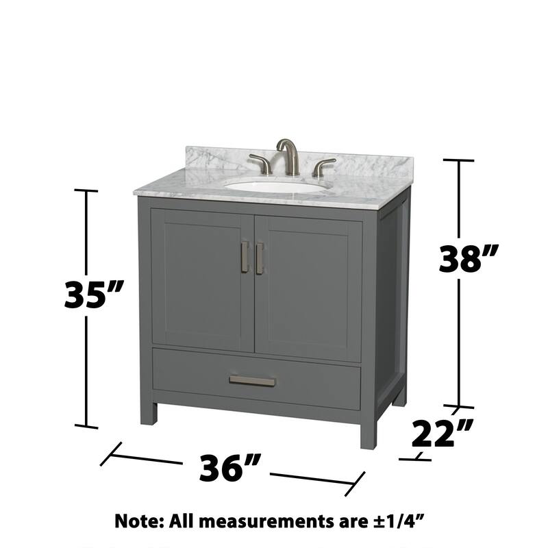 Wyndham Collection Sheffield 36" Freestanding Vanity Set with Hardwood
