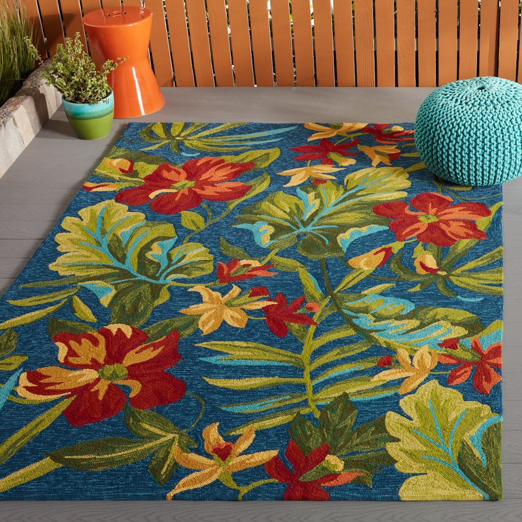 Dream Decor Rugs Miami Spiced Orchid Blue Green Outdoor Area Rug