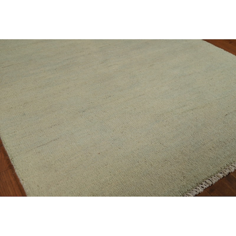 Hand Knotted Oriental 100% Wool Carpet Modern Modern Green Gabbeh Area Rug - 4' 9'' X 3' 2''