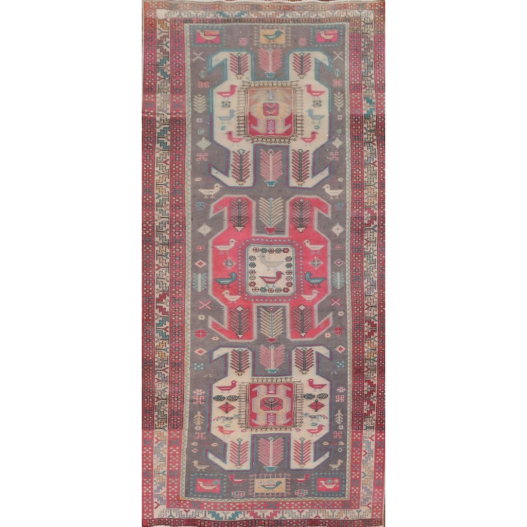 Over-Dyed Meshkin Persian Vintage Runner Rug Handmade Wool Carpet - 4'5" x 10'5"