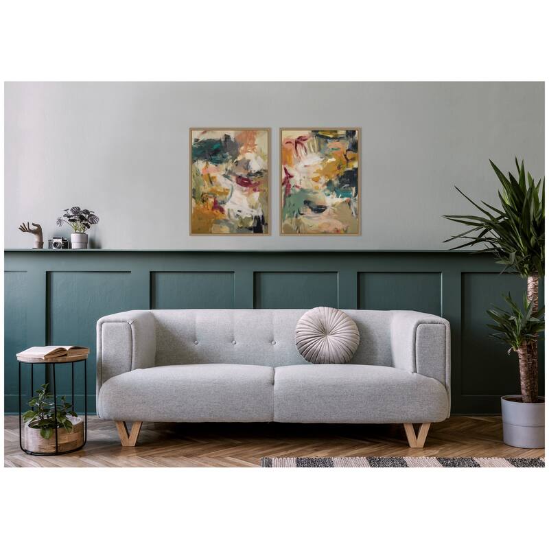 Kate and Laurel Painted Storm No. 1 & No. 2 2 Piece Framed Canvas Wall Art Set by Amy Lighthall