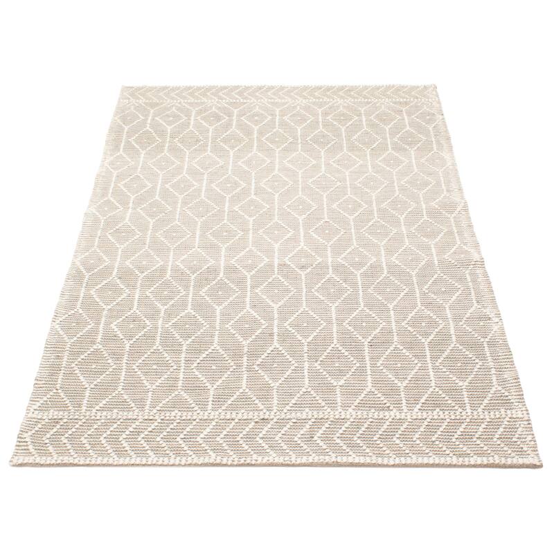 ECARPETGALLERY Braid weave Sienna Grey Wool Rug - 5'0 x 8'0
