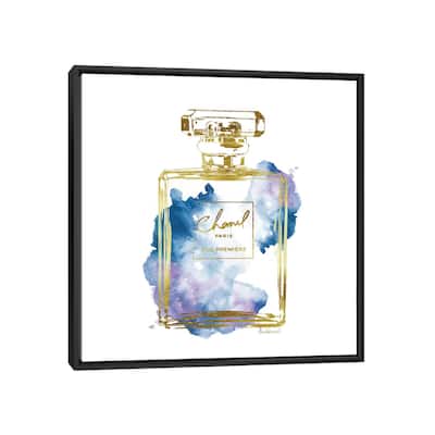 iCanvas "Gold And Blue Perfume Bottle" by Amanda Greenwood Framed Canvas Print