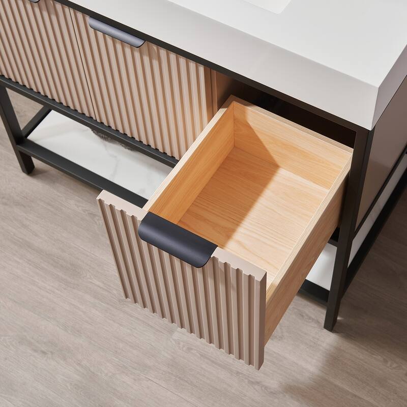 Marcilla 36 in. Single Sink Bath Vanity with Stone Sink Top