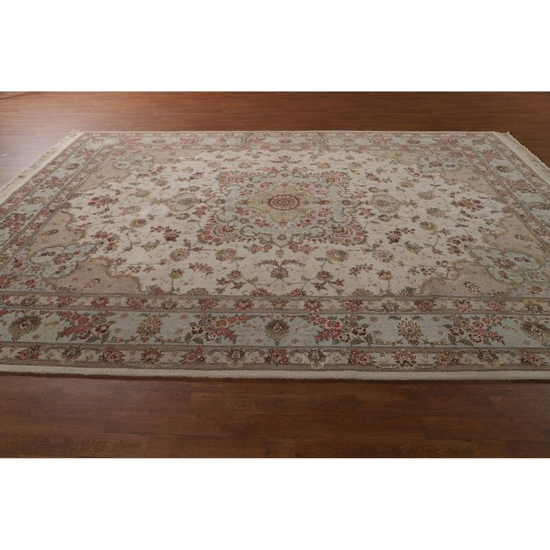 Vegetable Dye Tabriz Chinese Area Rug Handmade Wool Carpet - 8'8" x 11'6"