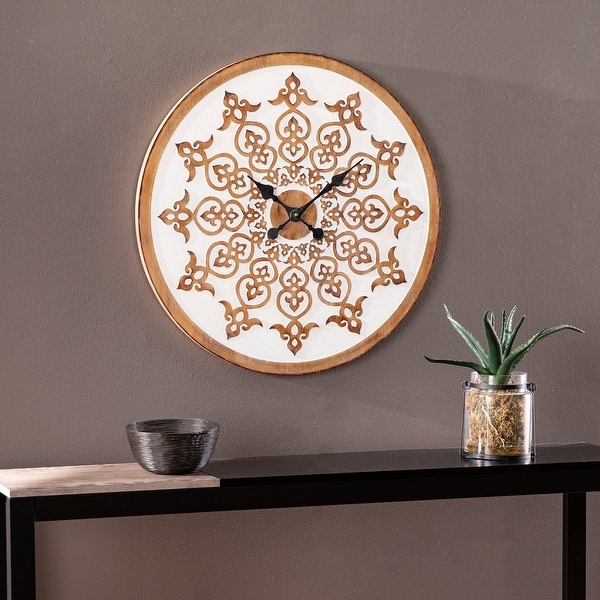 slide 1 of 4, The Gray Barn Monarca Transitional White Wood Wall Clock