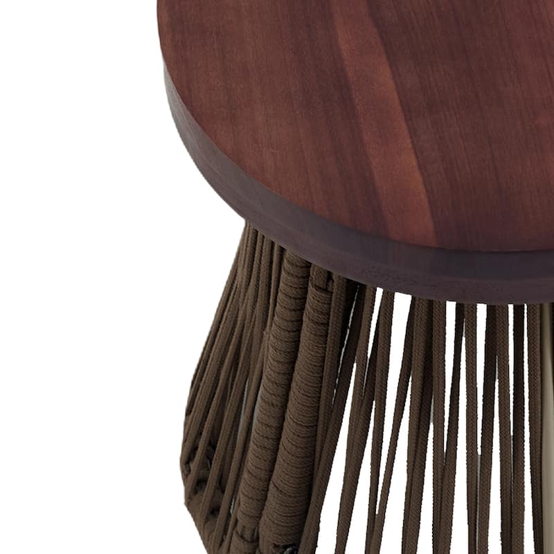 3 Piece Patio Woven Rope Swivel Chair Seating Group with Cushions