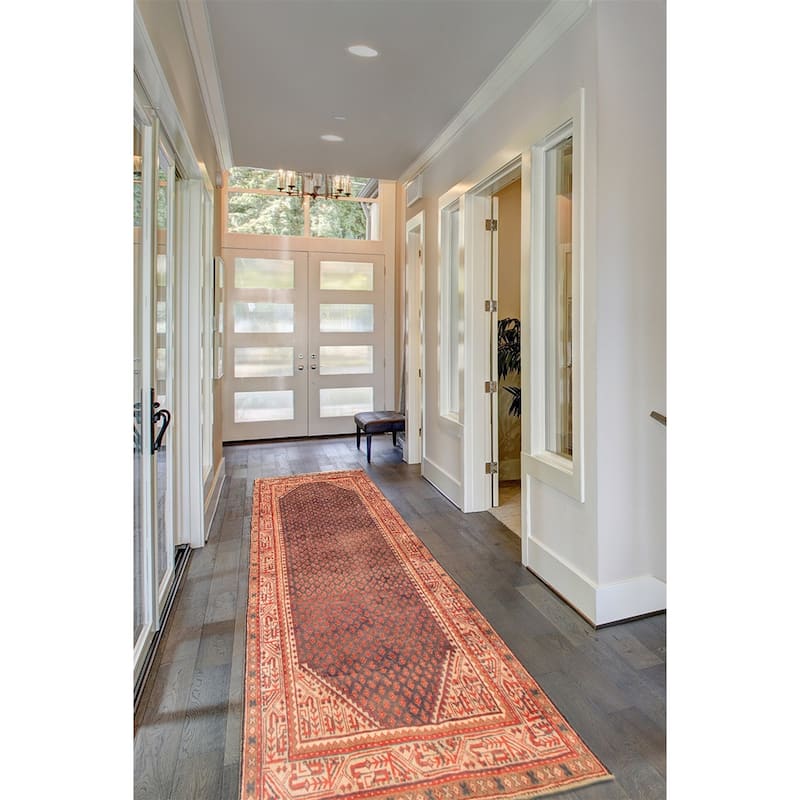 ECARPETGALLERY Hand-knotted Andelz Navy Wool Rug - 3'2 x 9'3