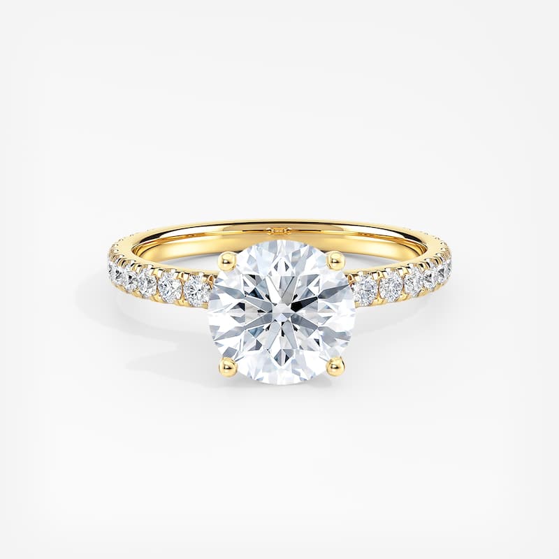 Auriya 14k Gold 1.30ctw Round Ribbon-Halo Lab Grown Diamond Engagement Ring - Yellow - 9