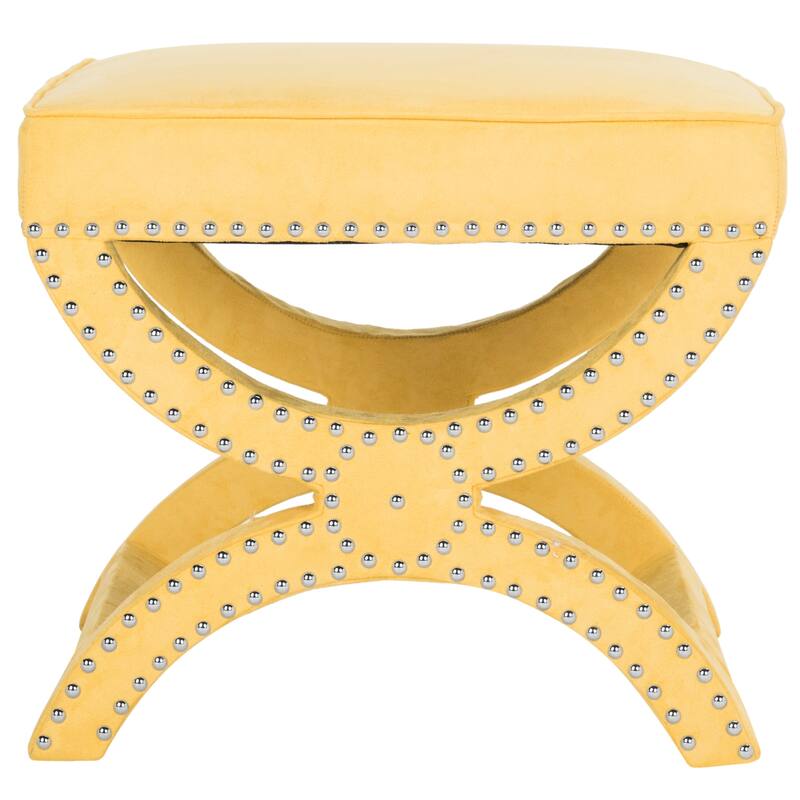 SAFAVIEH Ashanti X-Bench Ottoman - Yellow