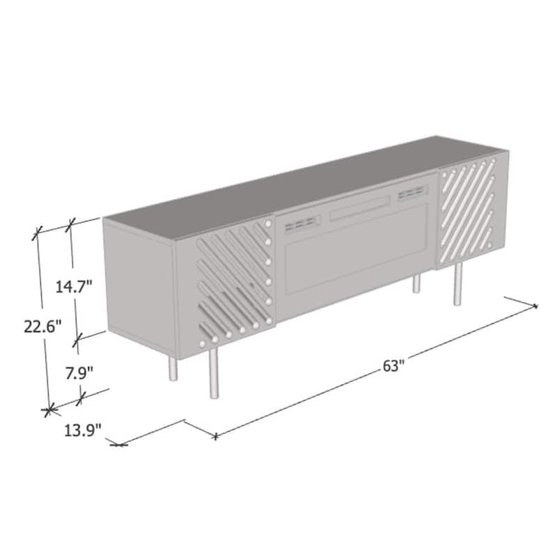 Laser EF Electric Fireplace 63" TV Stand