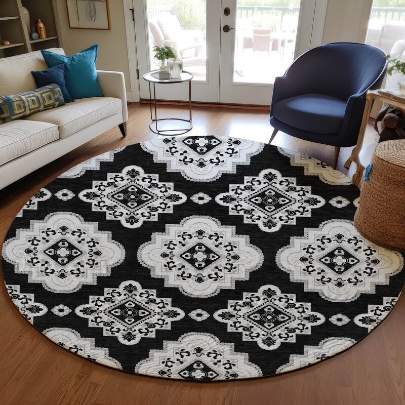 Machine Washable Indoor/ Outdoor Chantille Moroccan Boho Rug