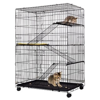 Shop Costway 4 Tier Cat Playpen Cat Cage With 3 Climbing Ladders