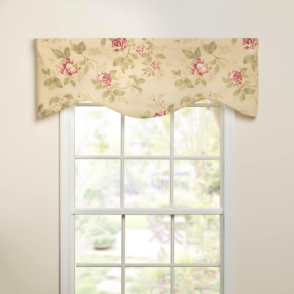 Country rose yellow shaped valance